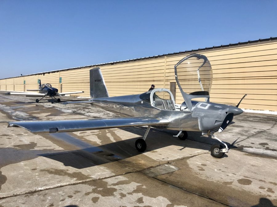 The RV-12, built by our Bulldogs is ready to be flown at Millard Airport. Photo courtesy of Dara Rosenberg.