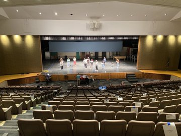 The Burke Theatre Department takes the stage for their rehearsal of Into the Woods. Photo courtesy of Darren Rasmussen.