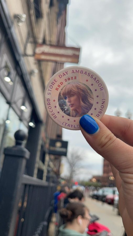 Record Store Day Ambassador pins that were handed out to the first handful of people in line.