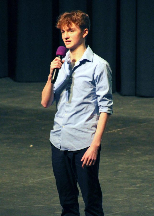 Cooper Strickland (12) performs the song "Someone to Fall Back On" from "Wearing Someone Else's Clothes."