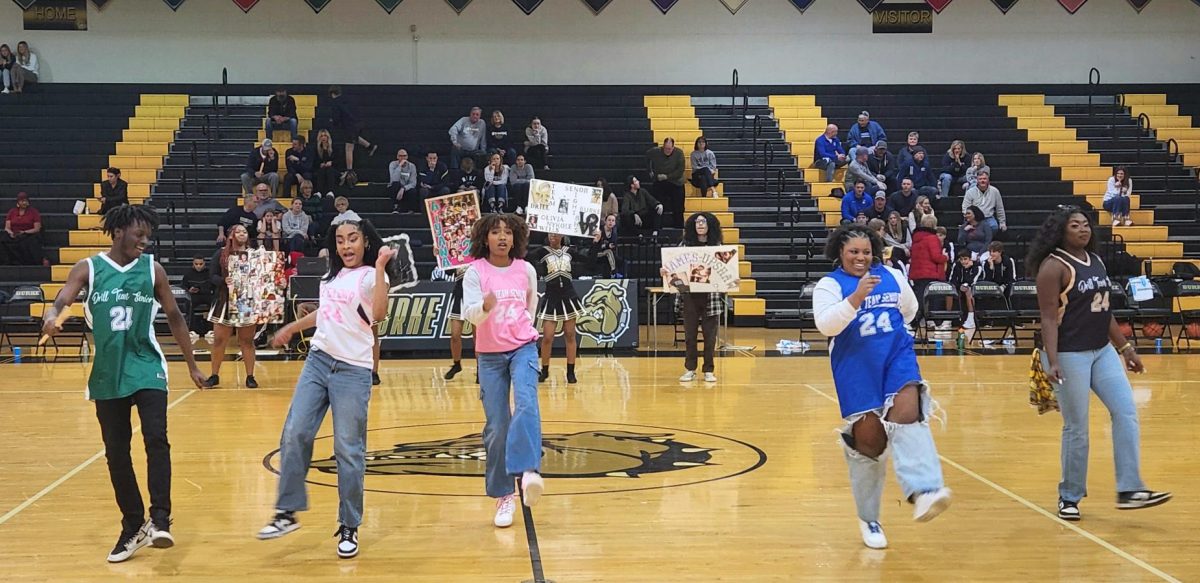 Drill Team Seniors, Olivia Wells, Ayana Robbins, Aiyana Davis, James Upshaw II, and Christina Loal starts the show with a bang!