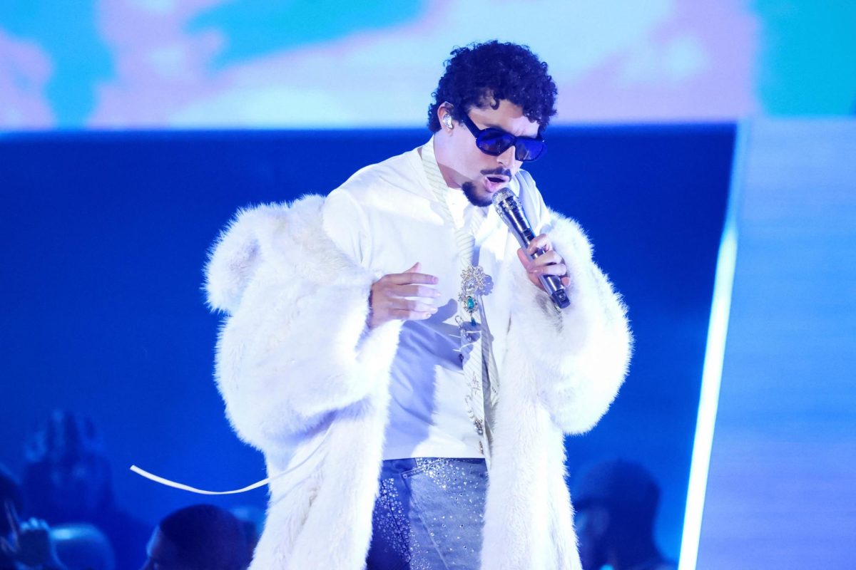 Bad Bunny performs during the iHeartRadio Music Awards at Dolby Theatre in Los Angeles, California, U.S., March 17, 2025. REUTERS/Mario Anzuoni