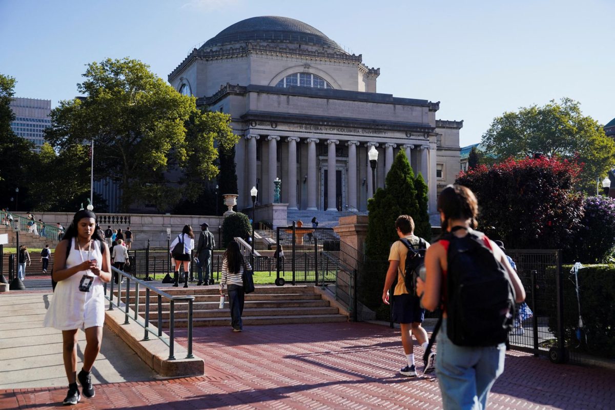 Students walk on campus at Columbia University during the first day of the fall semester in New York City, U.S., September 2, 2025. REUTERS/Ryan Murphy