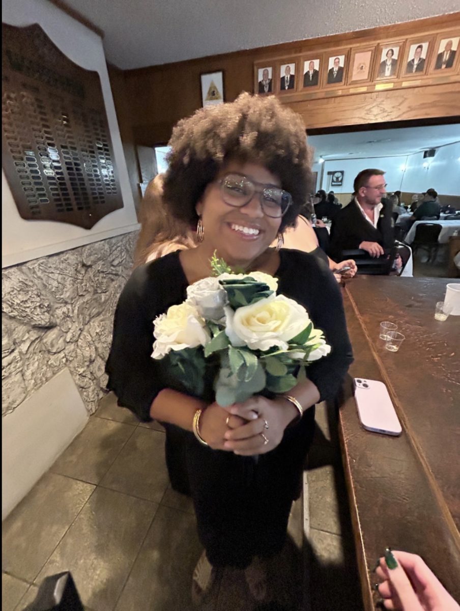 Roslyn Wells had caught a bouquet of flowers at a wedding.