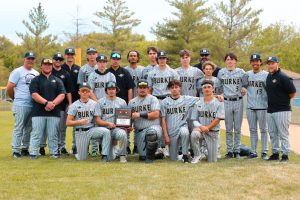 The bulldogs with their district runner up plaque after losing to Lincoln Southwest. 
